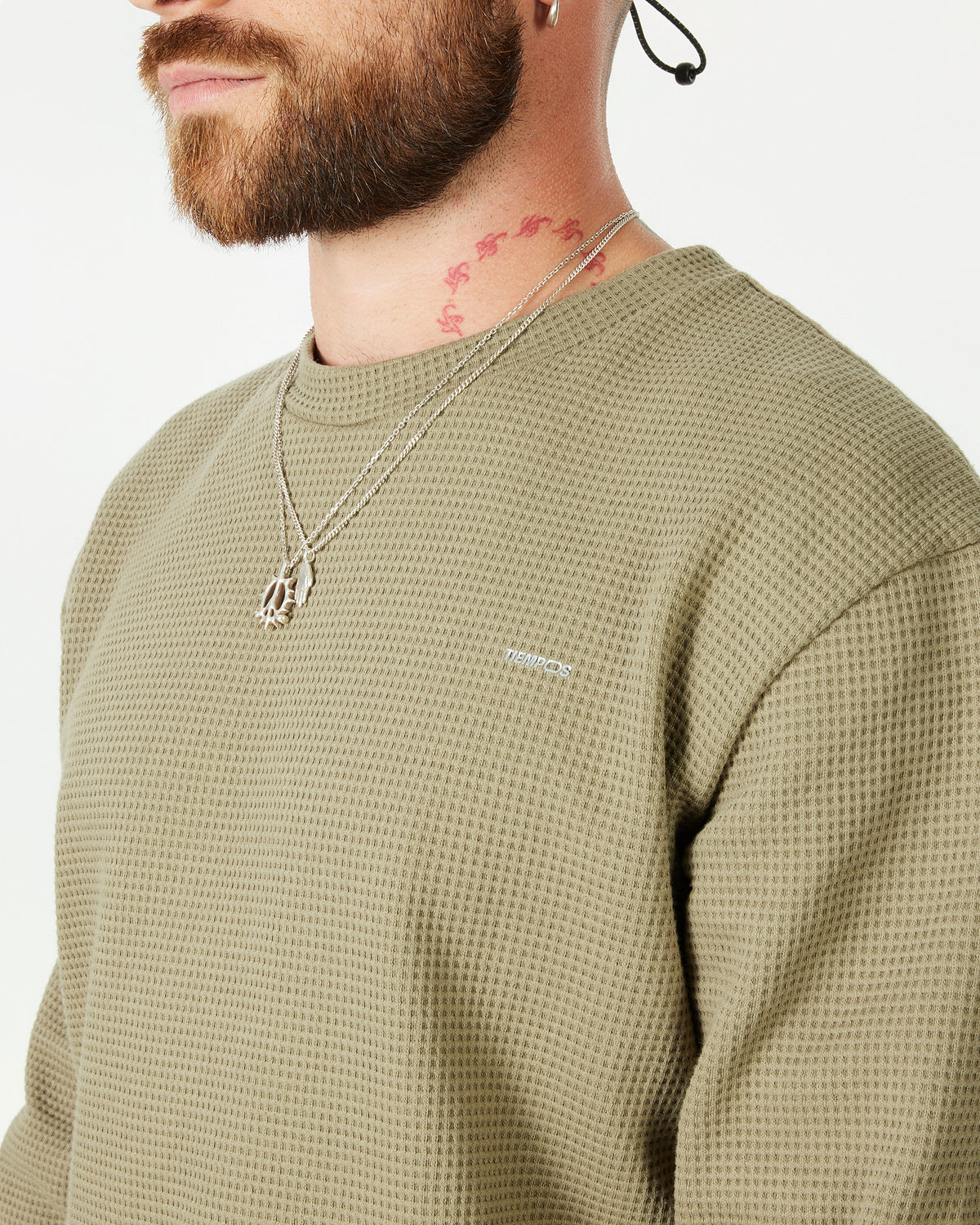 TIEMPOS™ Organic Cotton Waffle Long Sleeve